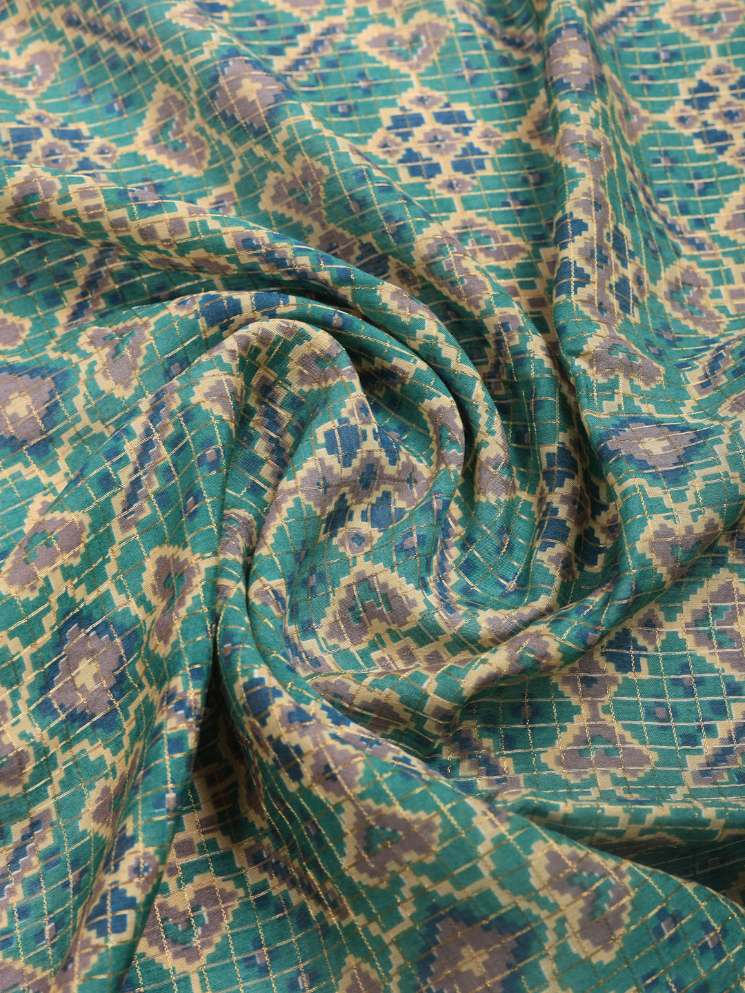 Blue Digital Print Cotton Blend Saree