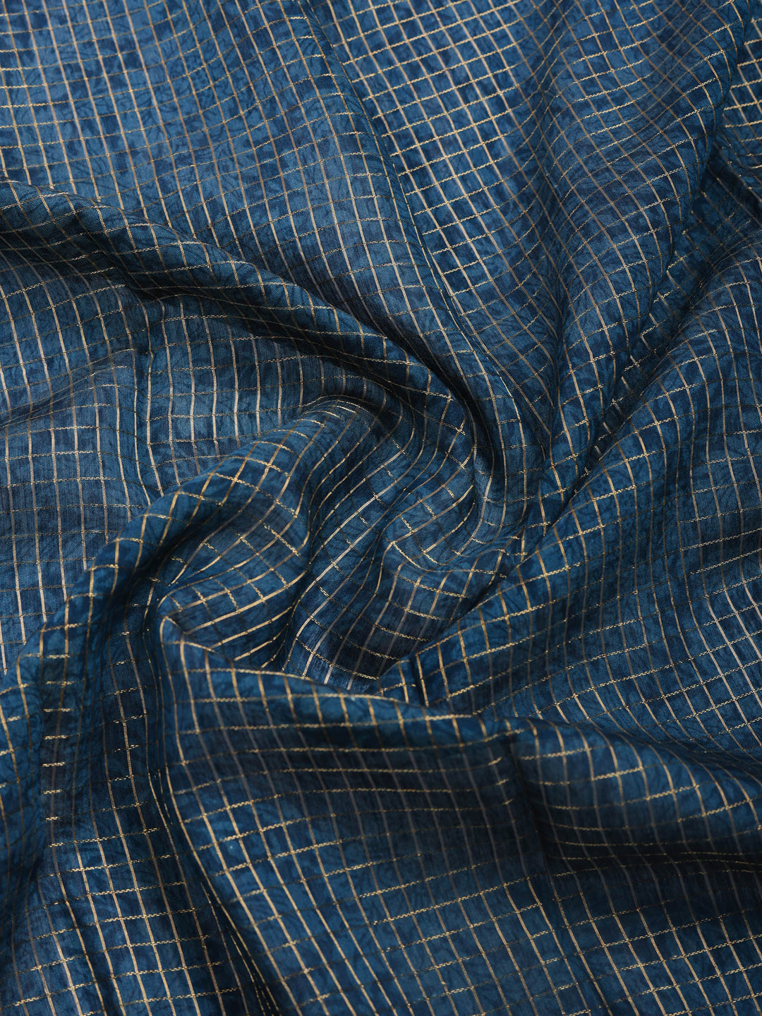 Blue Digital Print Cotton Blend Saree