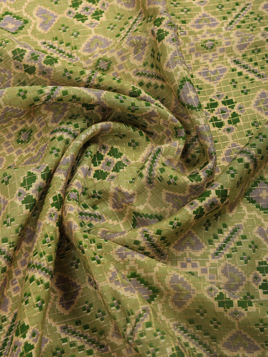 Green Digital Print Cotton Blend Saree