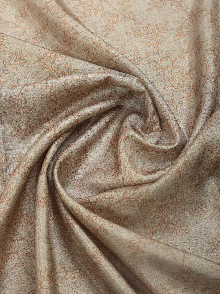 Beige Digital Print Tussar Silk Saree