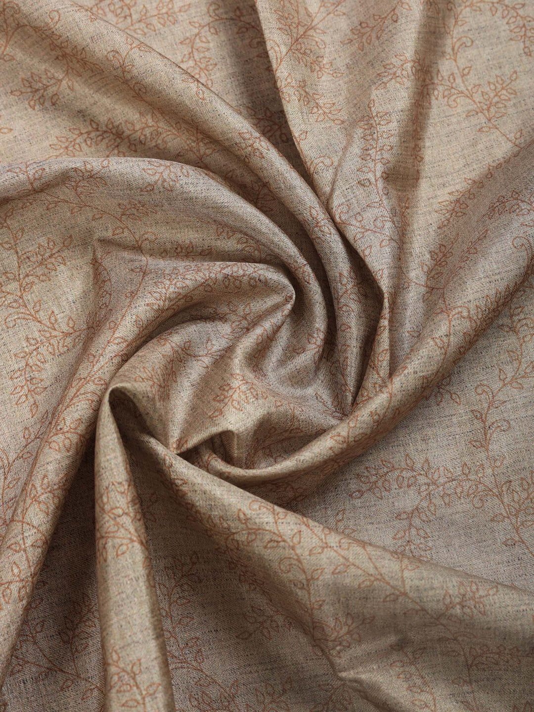 Mustard Digital Print Tussar Silk Saree