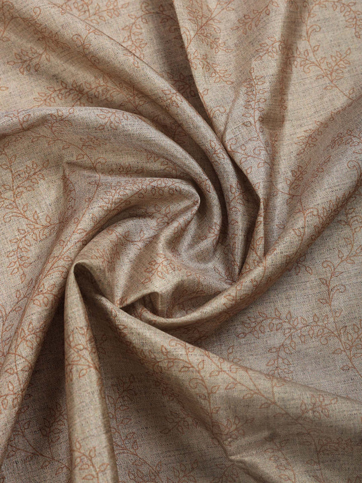 Mustard Digital Print Tussar Silk Saree