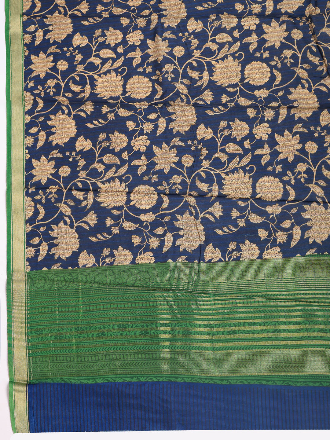 Navy Blue Digital Print Art Silk Saree