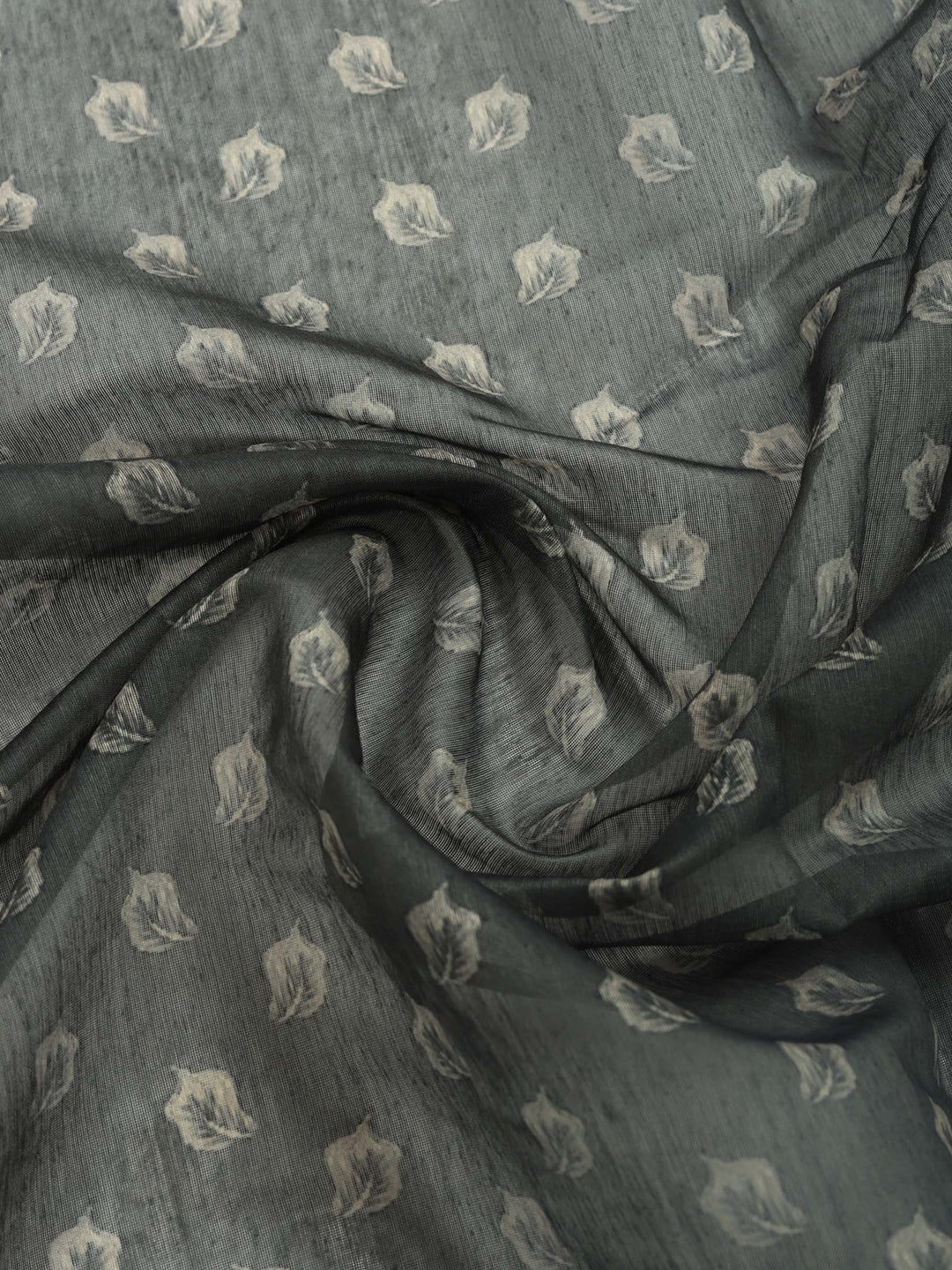 Grey Digital Print Cotton Blend Saree