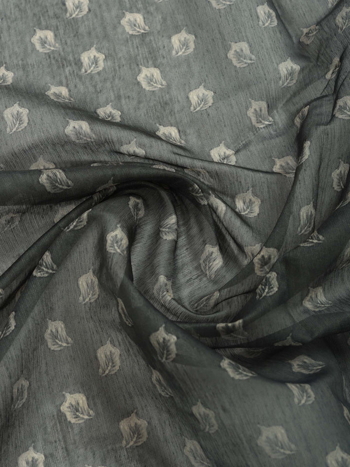 Grey Digital Print Cotton Blend Saree