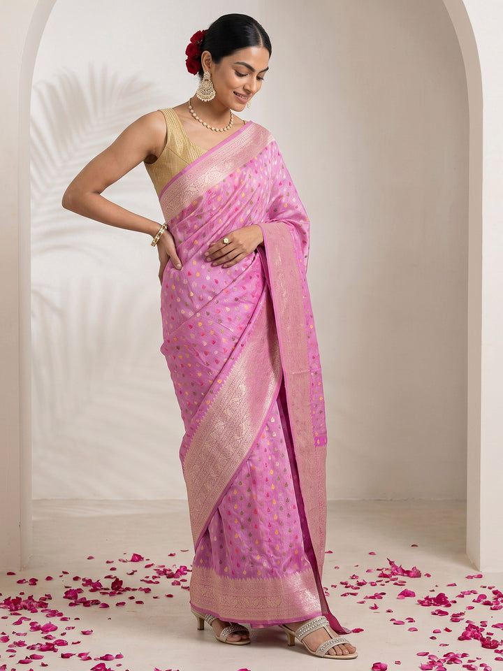 Gazari Cotton Blend Woven Saree