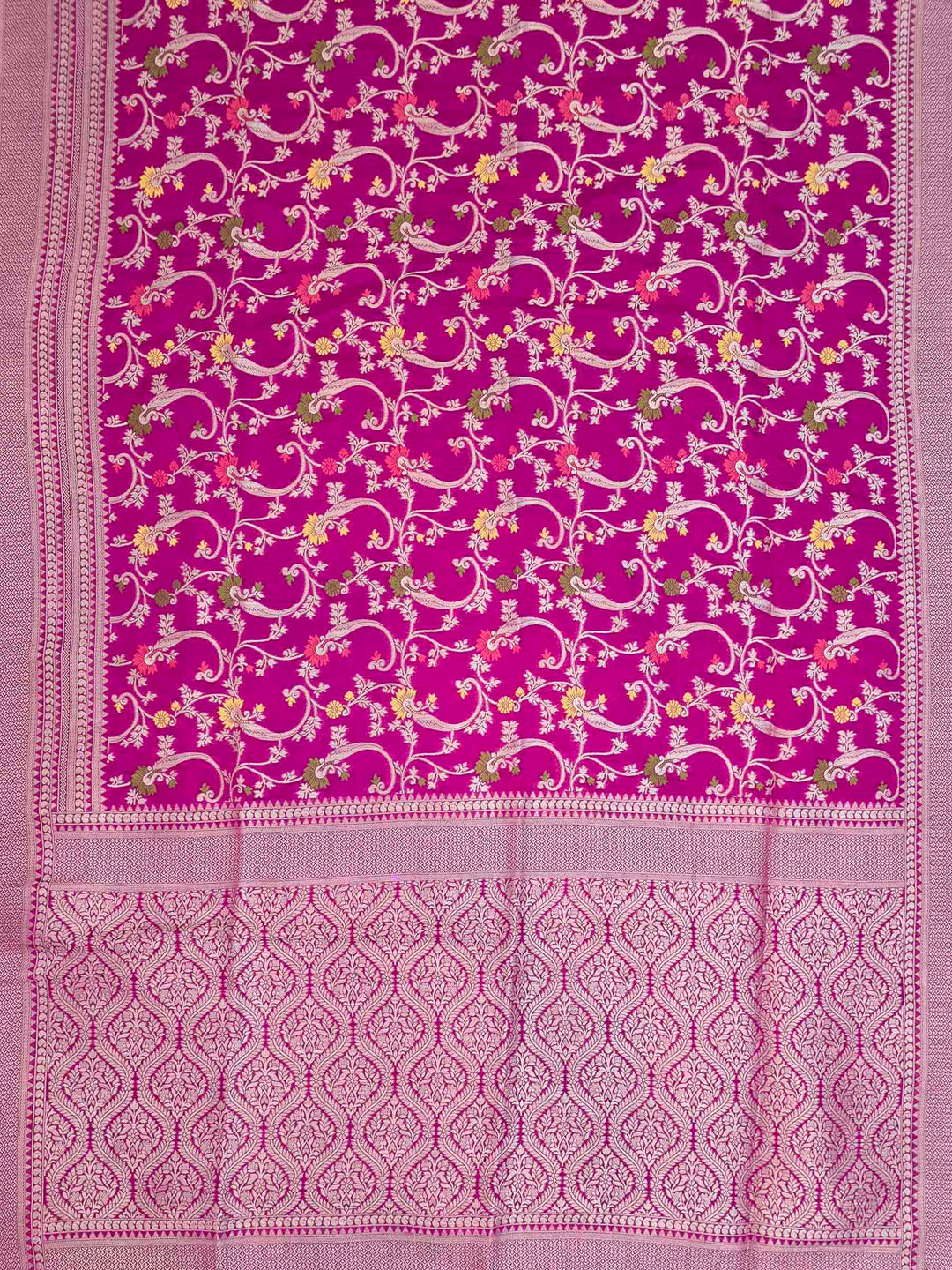 Purple Cotton Blend Woven Saree