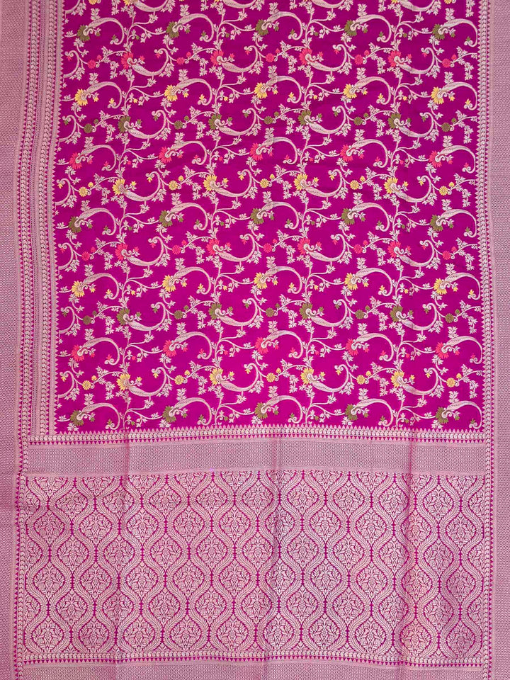 Purple Cotton Blend Woven Saree