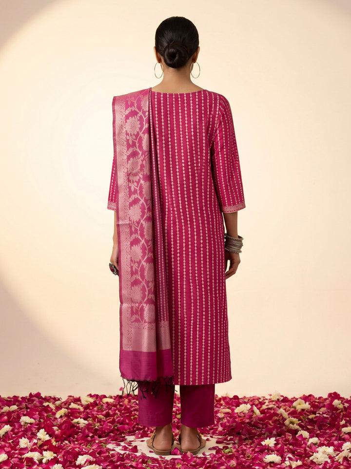 Rani Chanderi Woven Design Unstitched Dress Material