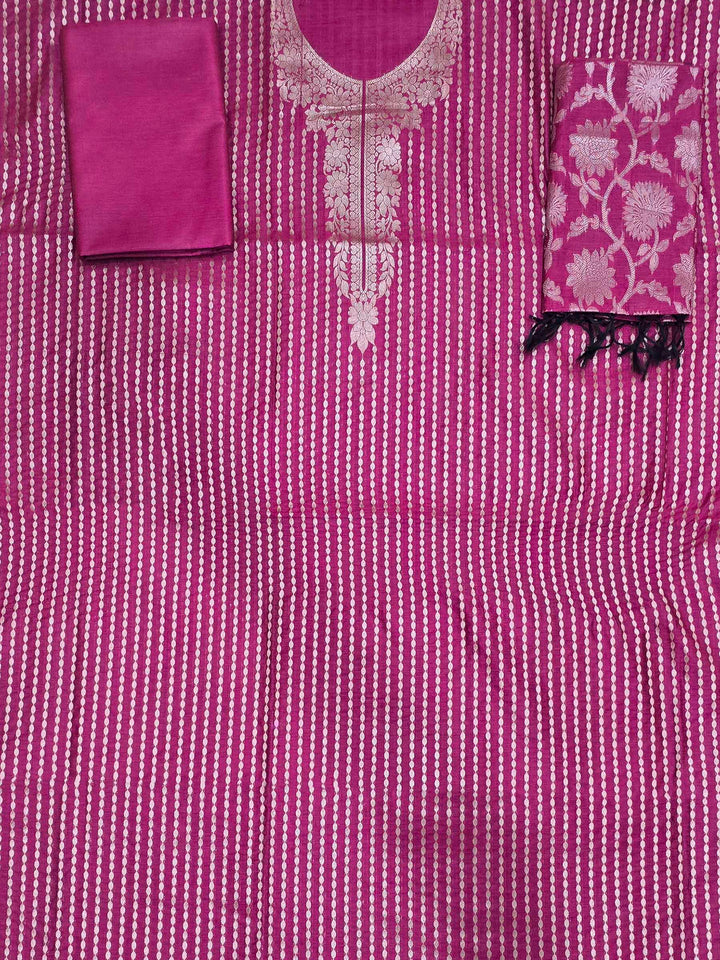 Rani Chanderi Woven Design Unstitched Dress Material