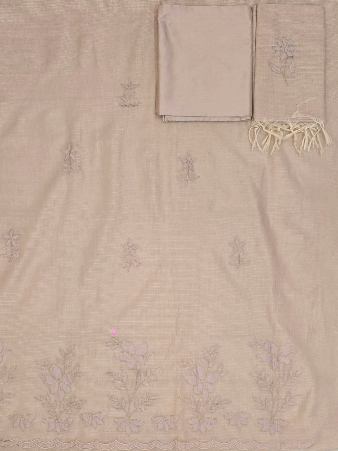 Tupe Chanderi Embroided Unstitched Dress Material