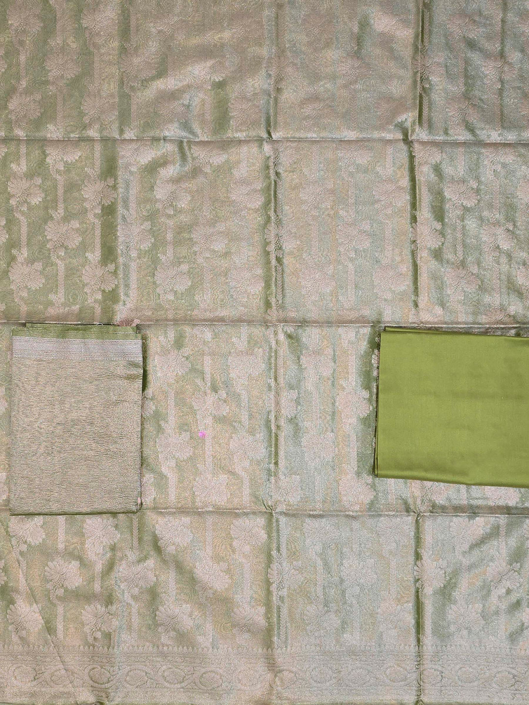 Mehndi Tissue Woven Design Unstitched Dress Material