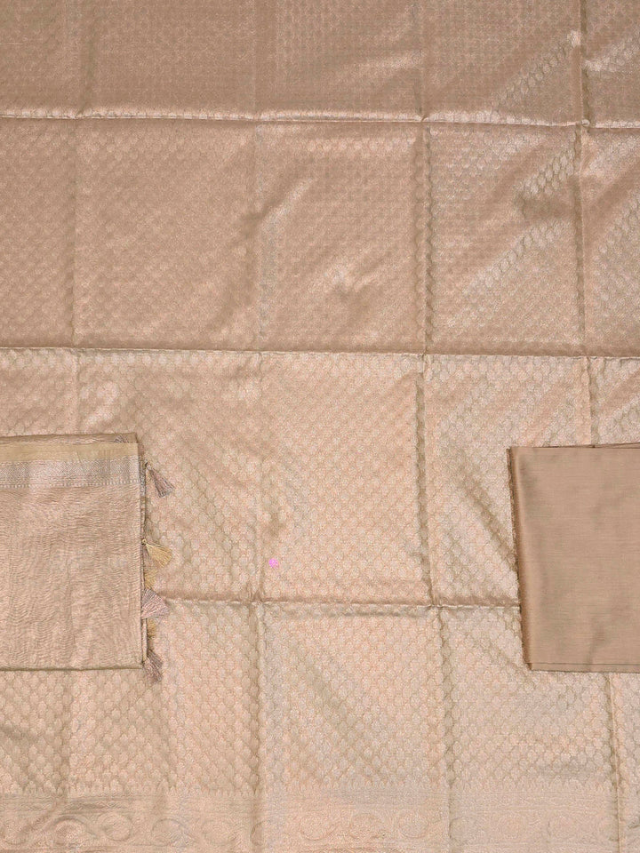 Gold Tissue Woven Design Unstitched Dress Material