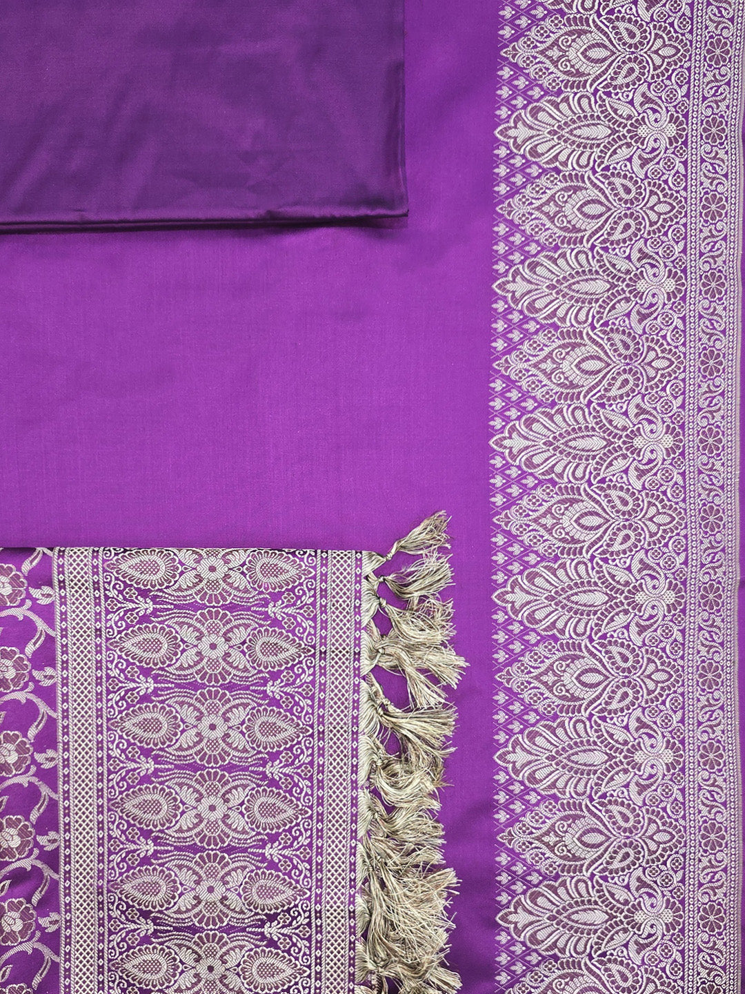 Purple Art Silk Woven Unstitched Dress Material