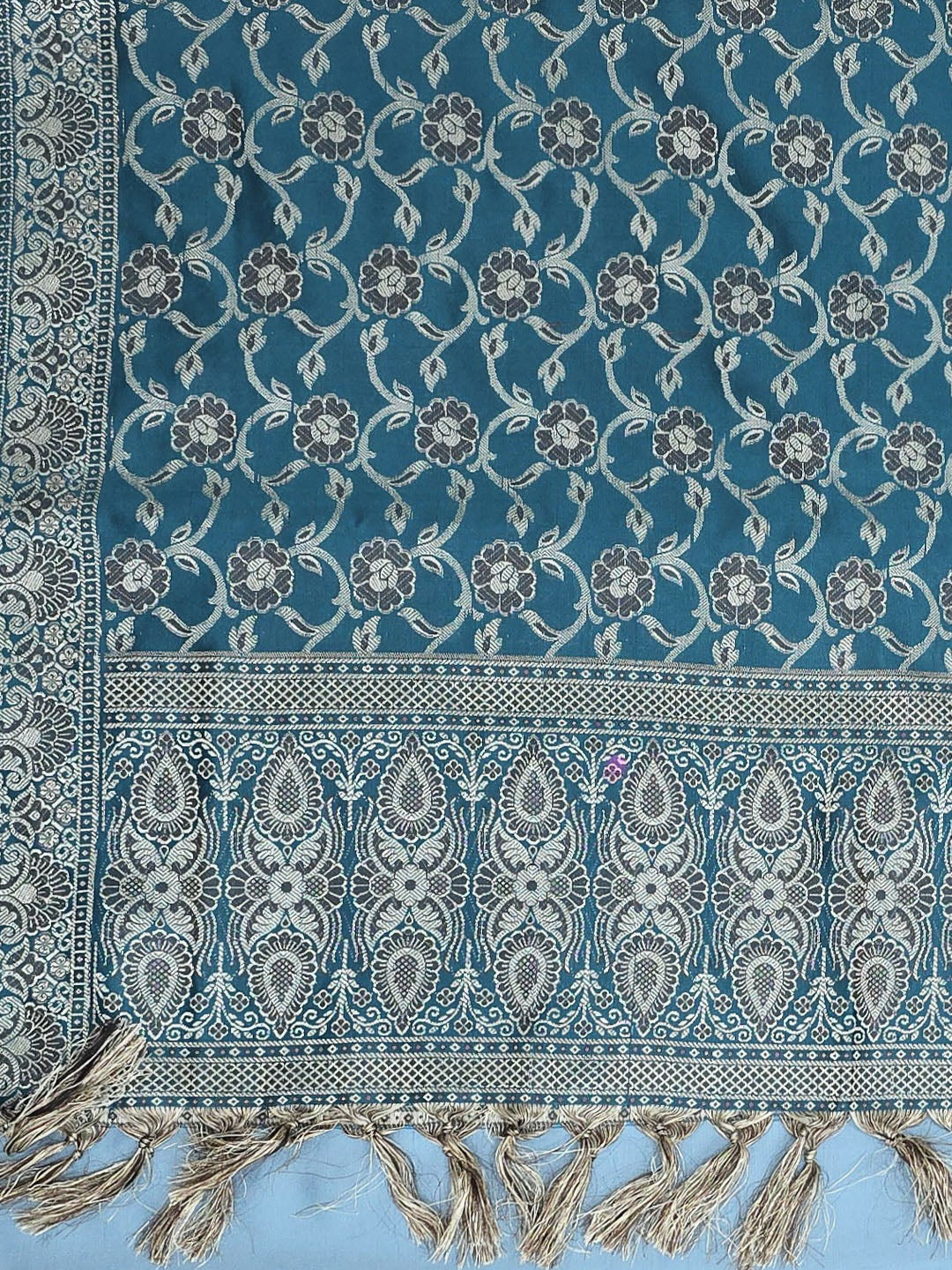 Sky Blue Art Silk Woven Unstitched Dress Material