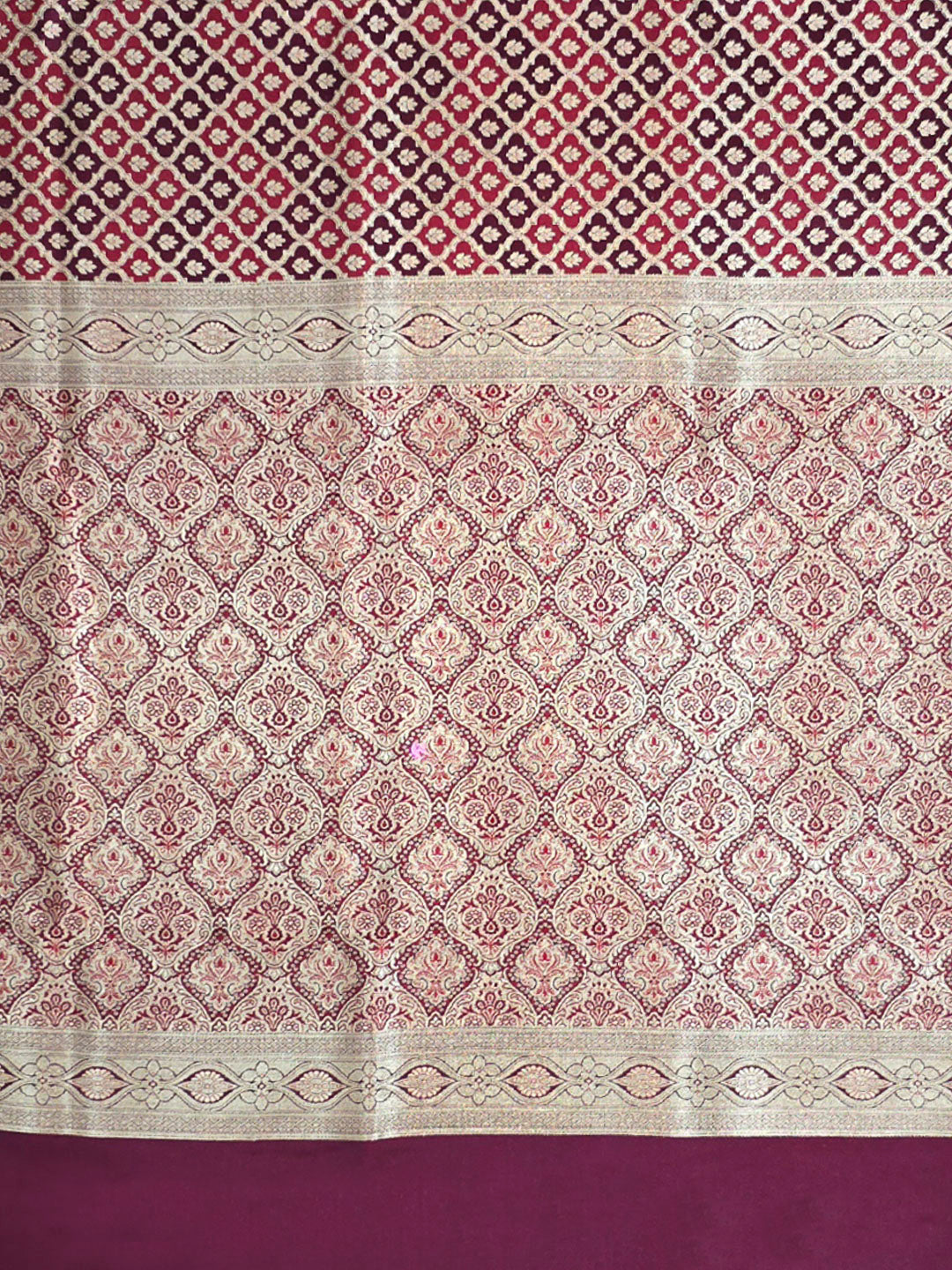 Maroon Woven Design Satin Saree