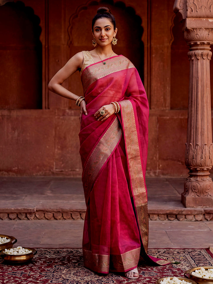 Rani Woven Design Cotton Saree