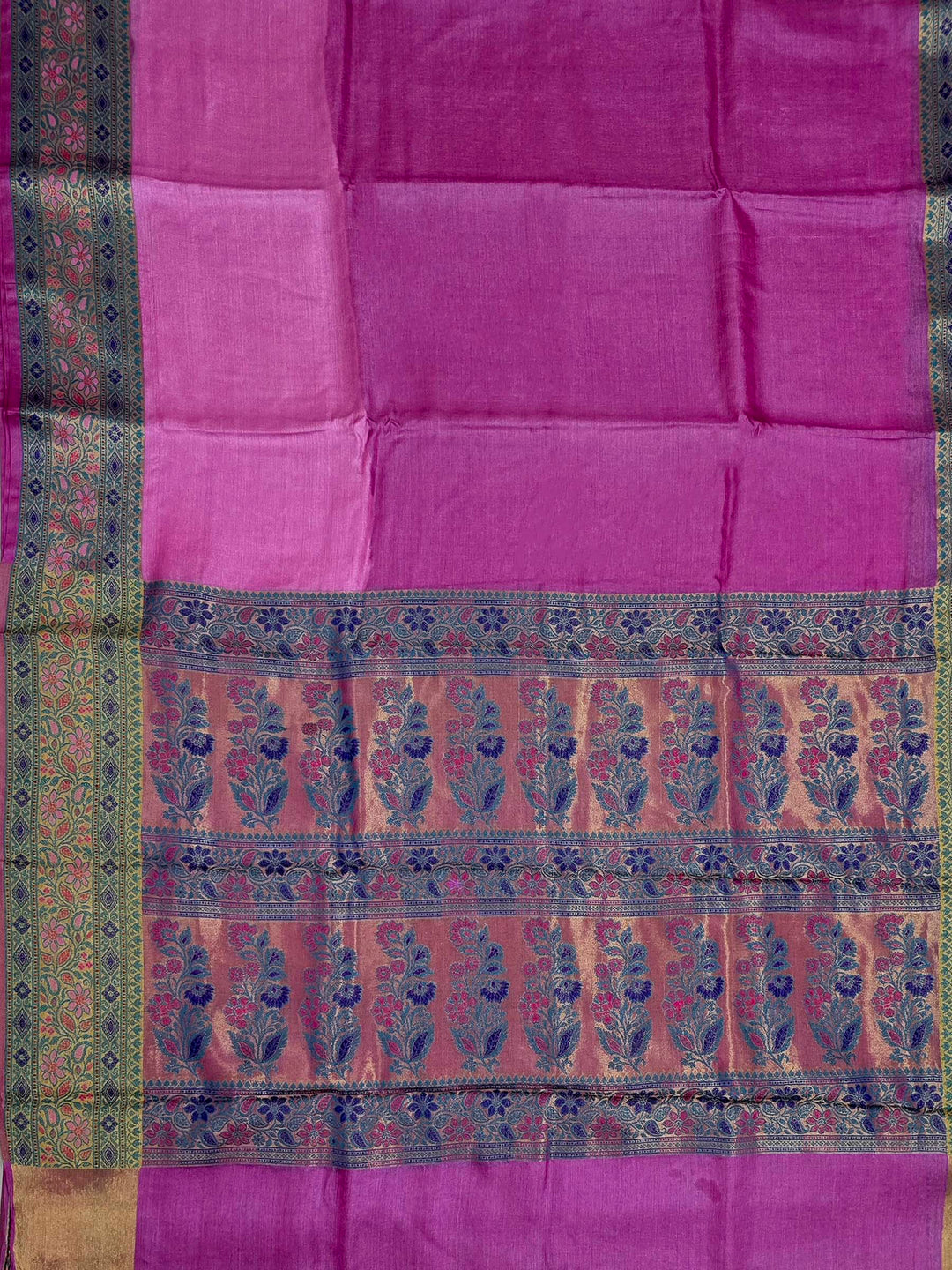 Pink Woven Design Tussar Saree