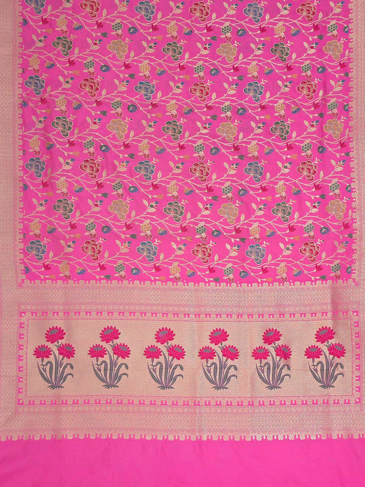 Pink Woven Design Banarasi Saree