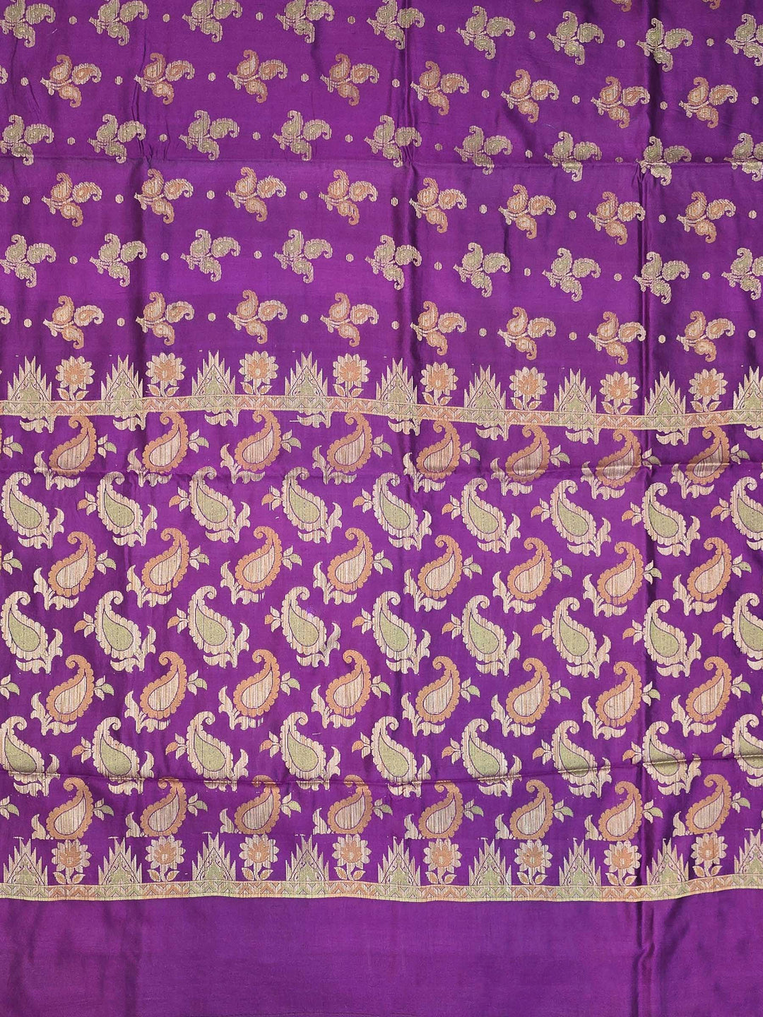 Purple Banarasi Woven Saree