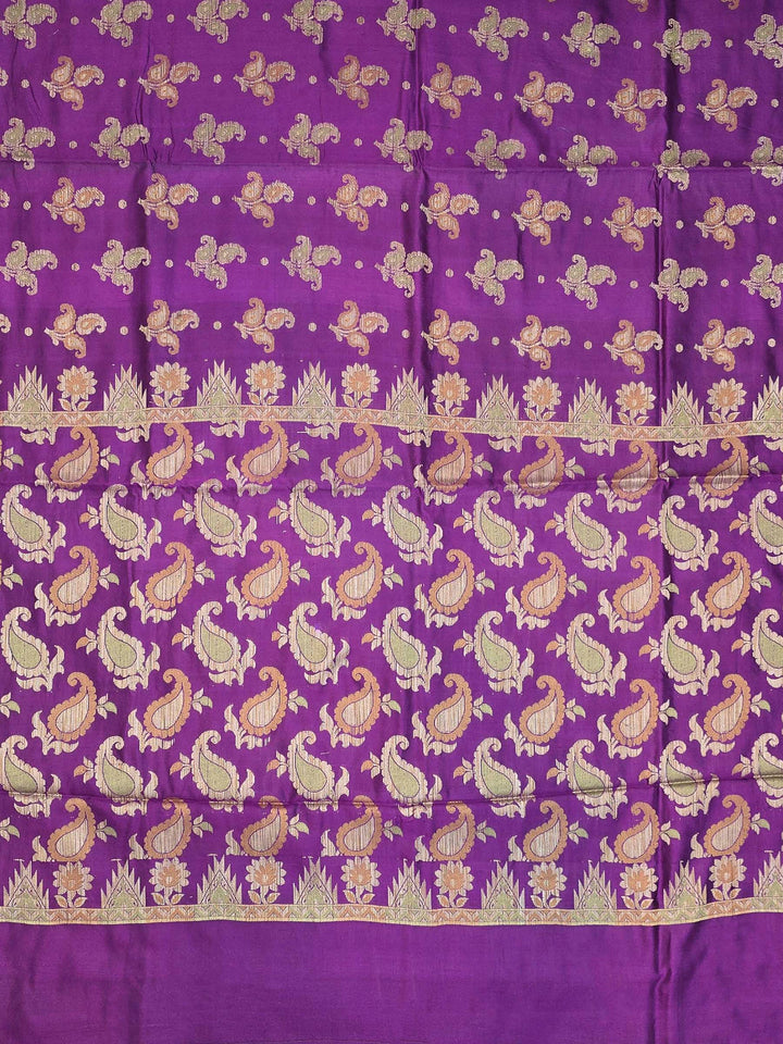 Purple Banarasi Woven Saree