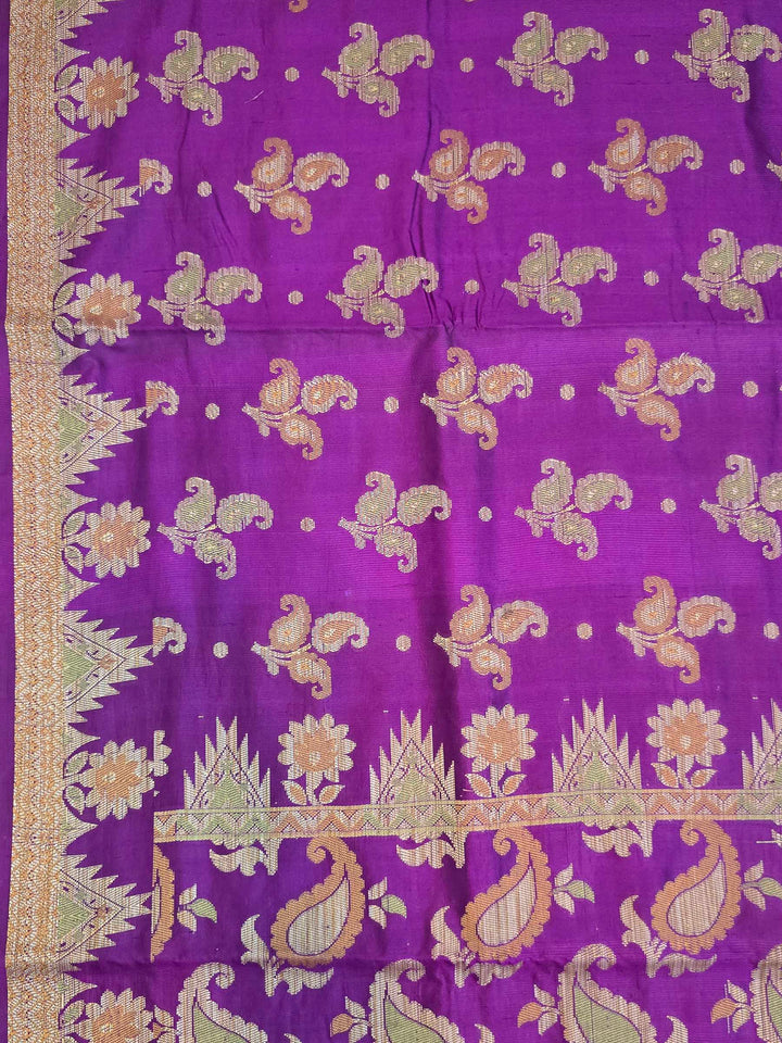 Purple Banarasi Woven Saree