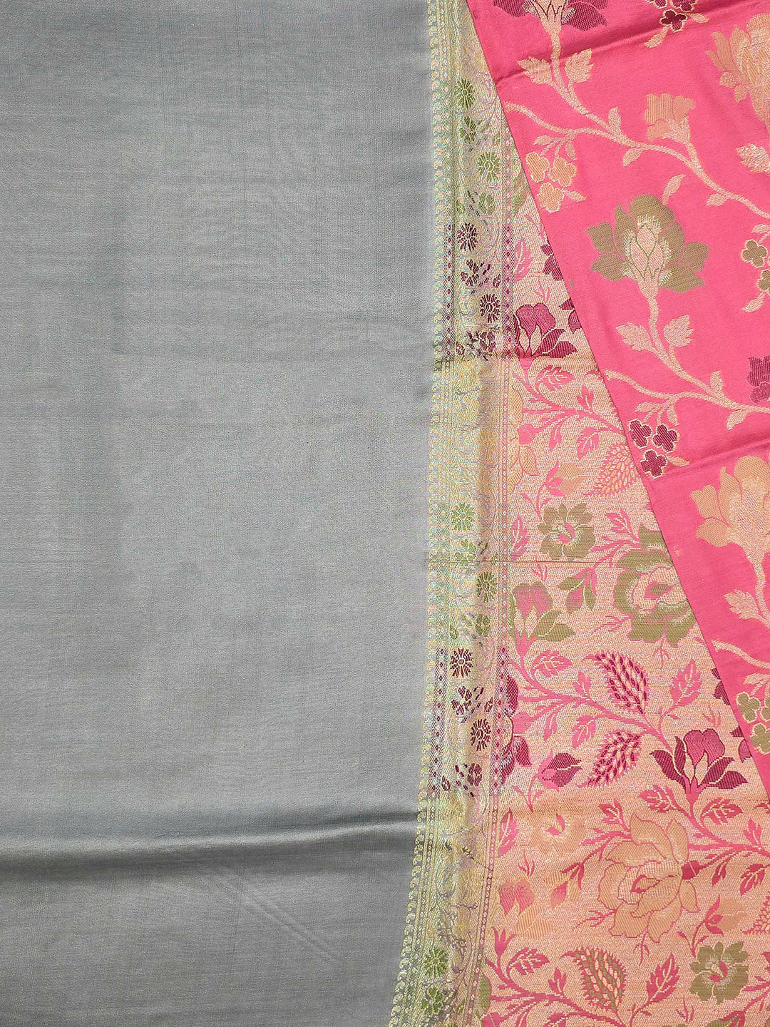 Grey Art Silk Woven Saree