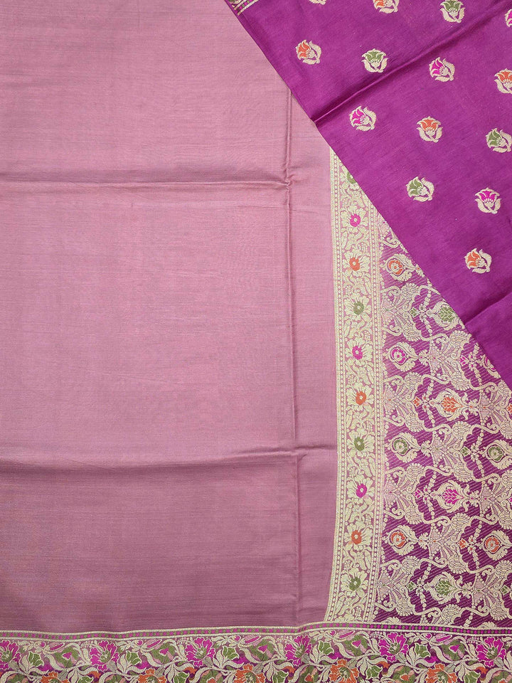 Lavender Art Silk Woven Saree