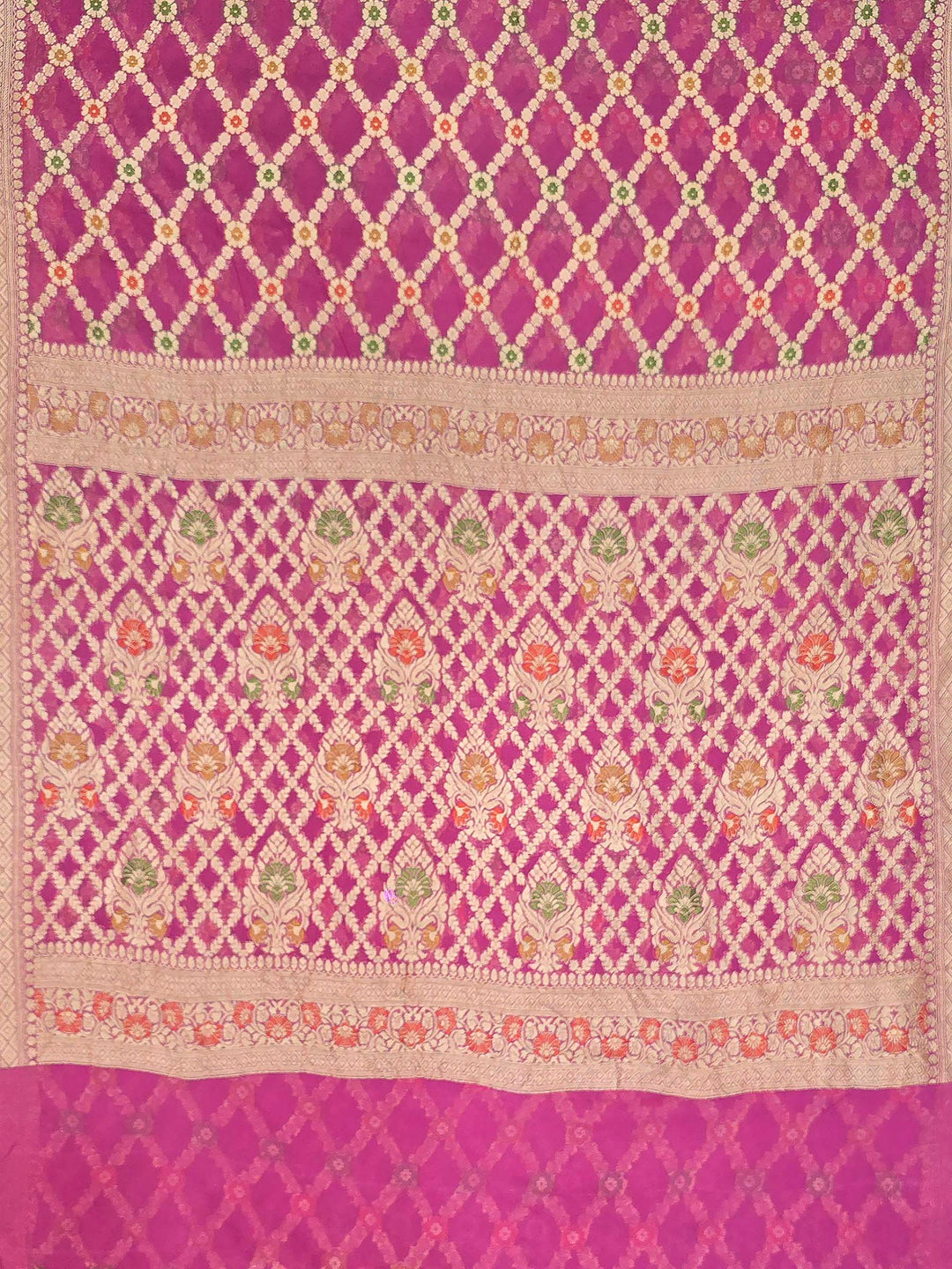 Pink Chiffon Woven Saree