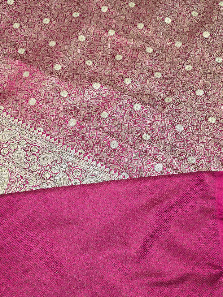 Rani Woven Design Satin Saree