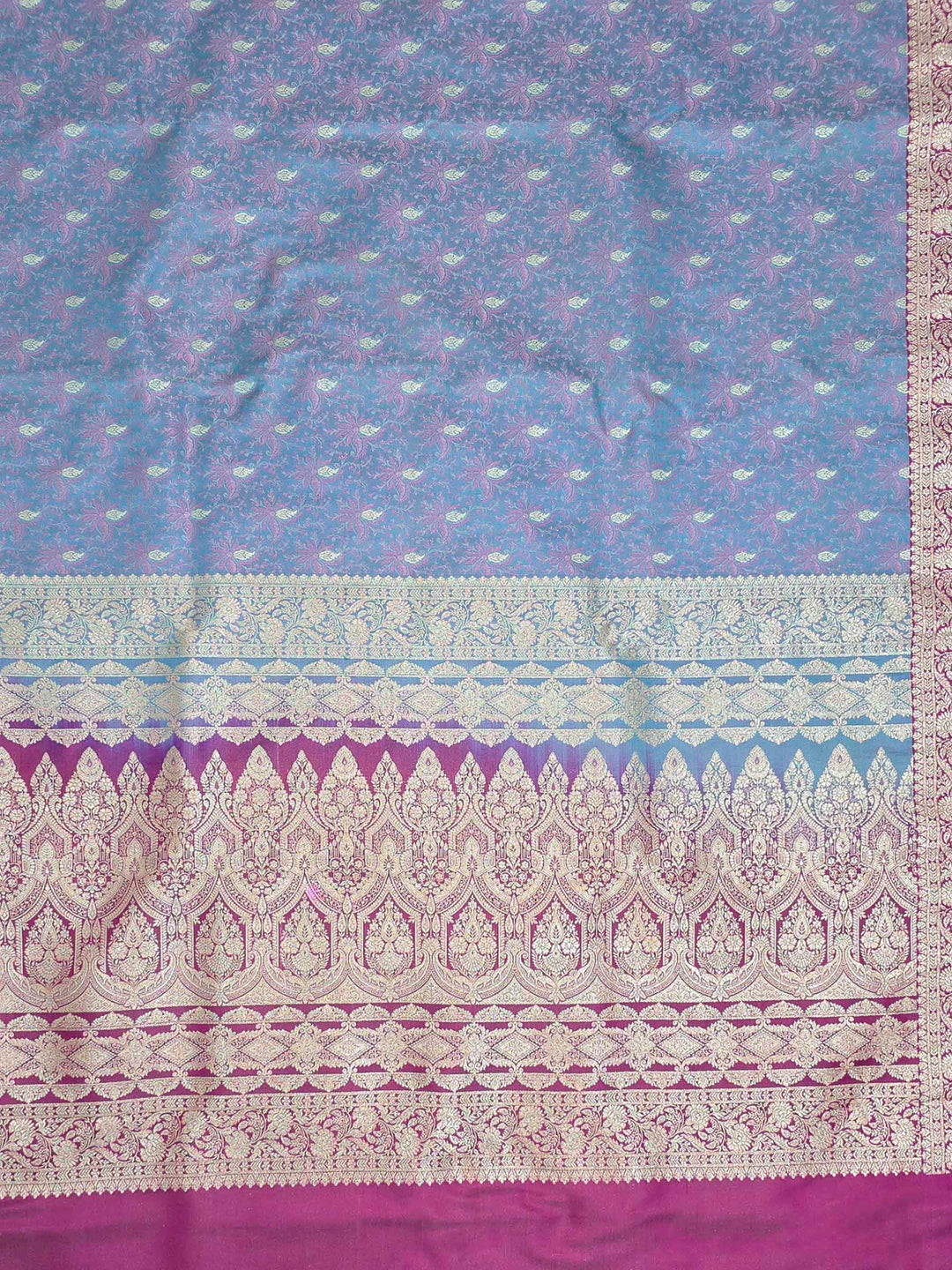 Sky Blue Woven Design Satin Saree