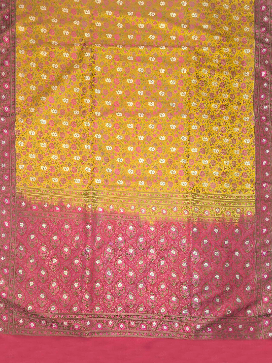 Mustard Satin Woven Saree