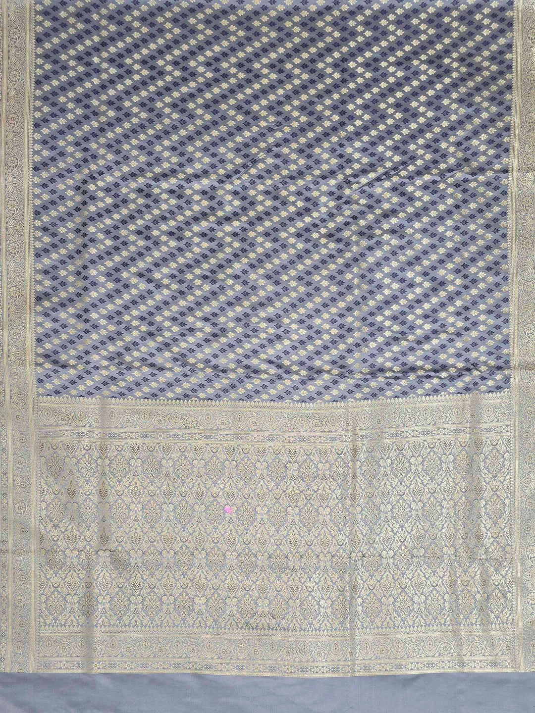 Grey Woven Design Satin Saree