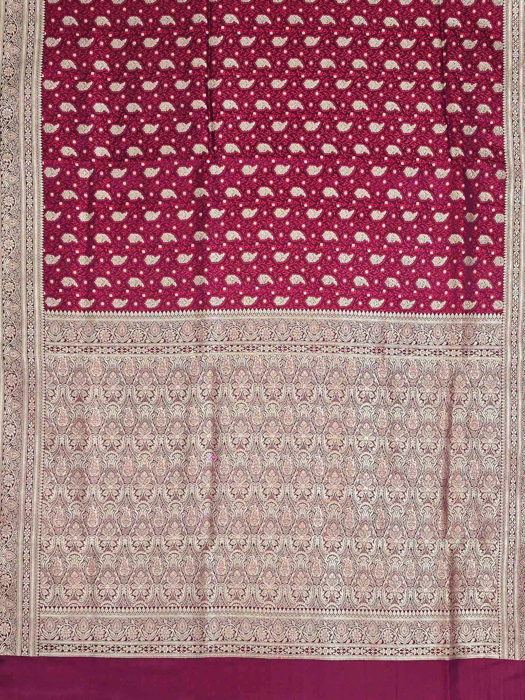 Maroon Woven Design Satin Saree