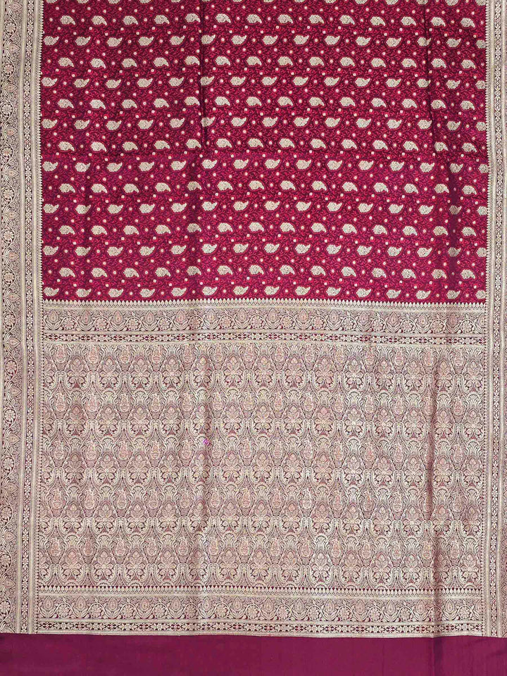 Maroon Woven Design Satin Saree