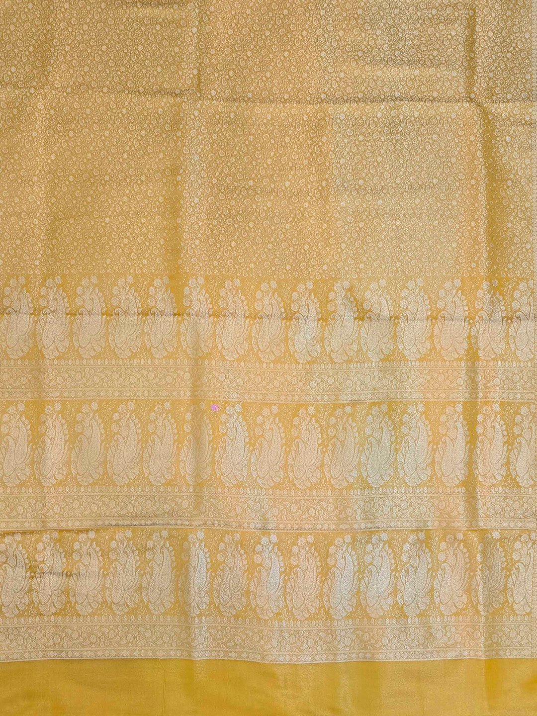 Yellow Satin Woven Saree