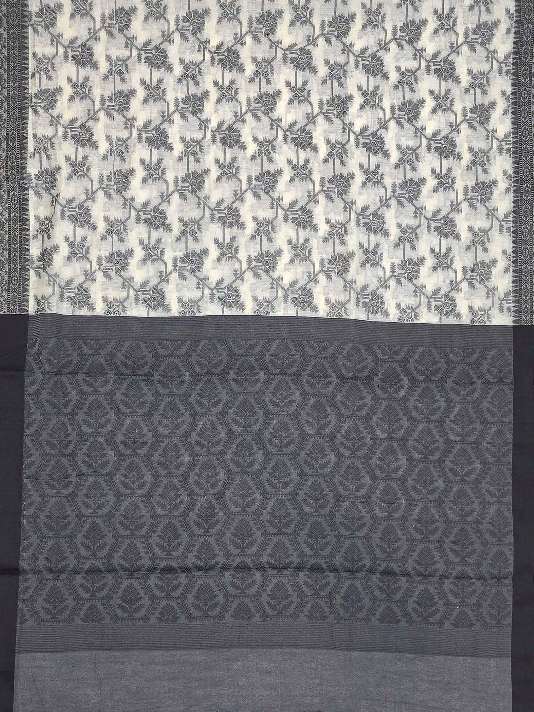 Black Woven Design Cotton Blend Saree