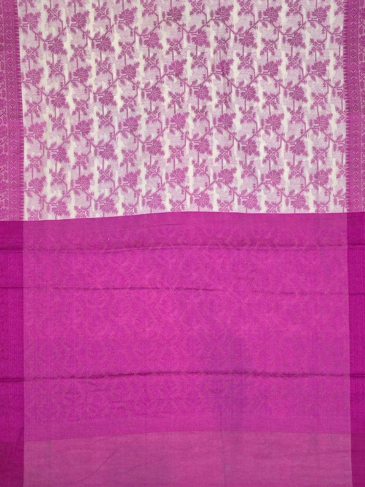 Magenta Woven Design Cotton Blend Saree