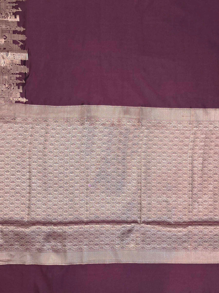 Brown Banarasi Woven Saree