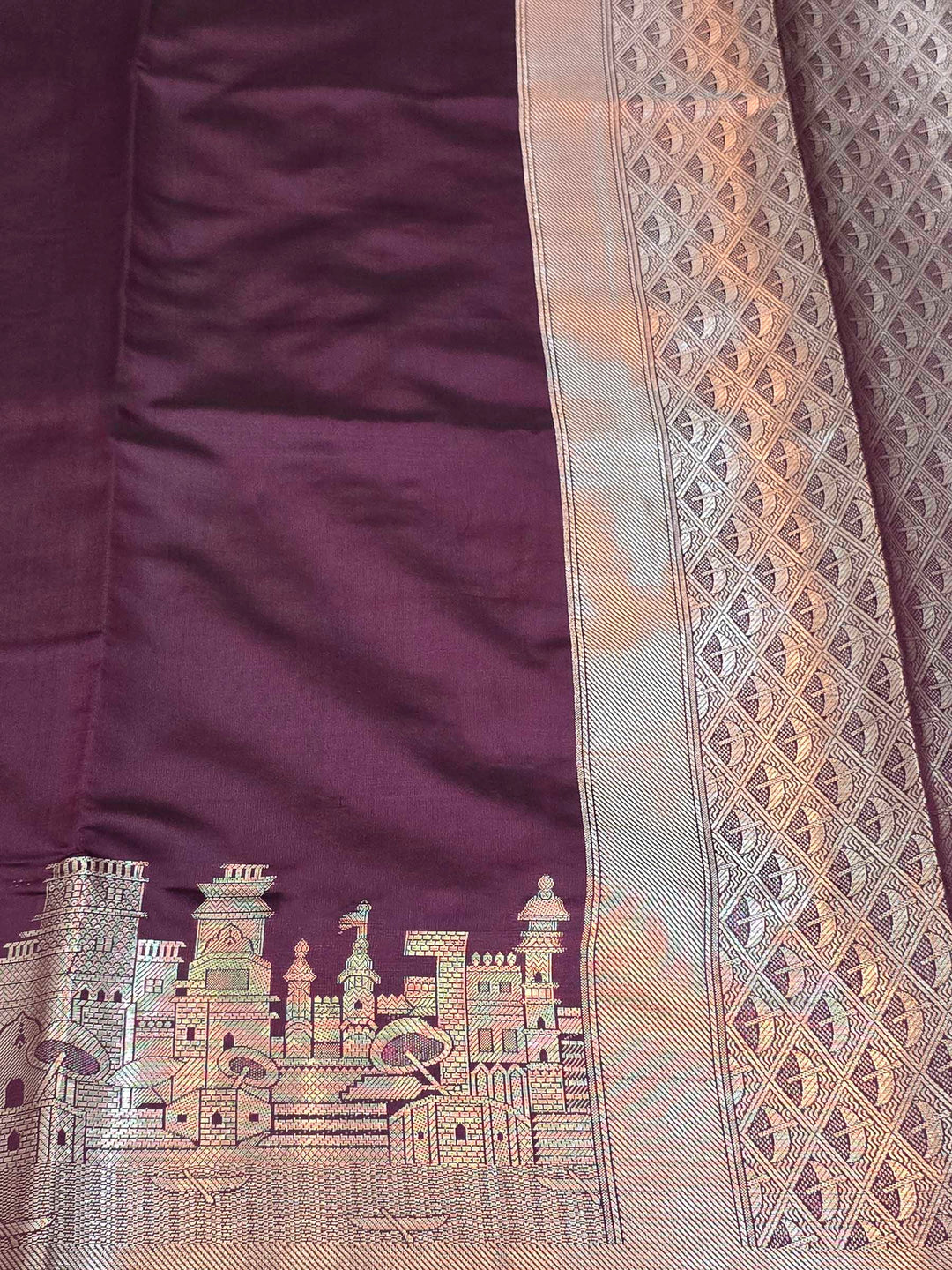 Brown Banarasi Woven Saree