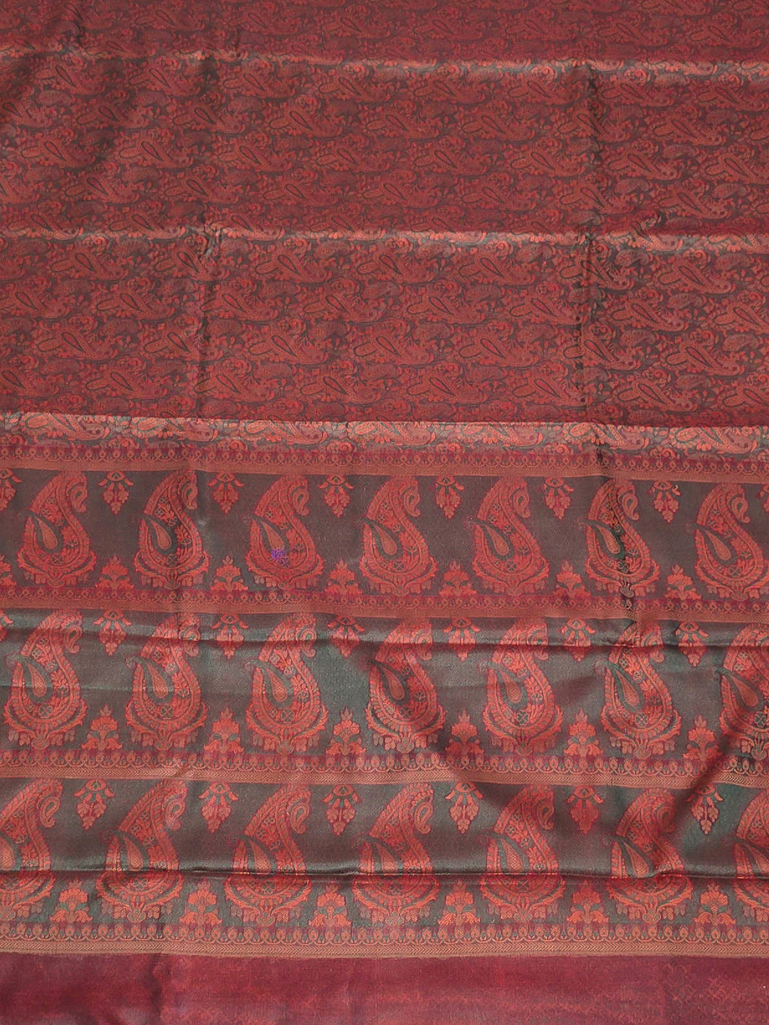 Rust Woven Design Banarasi Saree