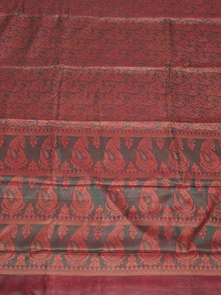 Rust Woven Design Banarasi Saree