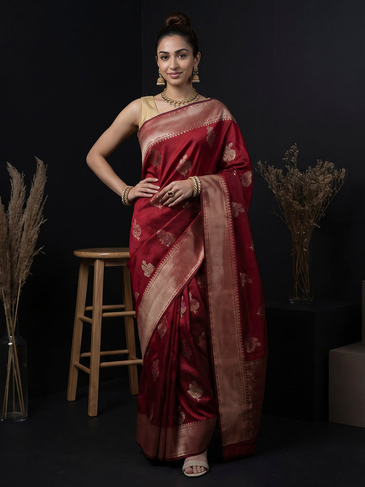 Red Banarasi Woven Saree