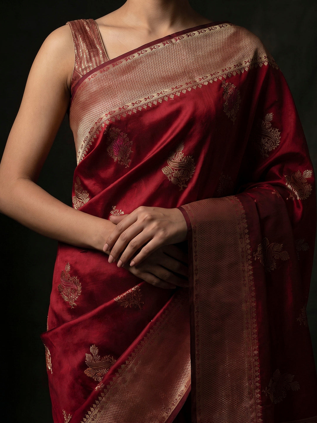 Red Banarasi Woven Saree
