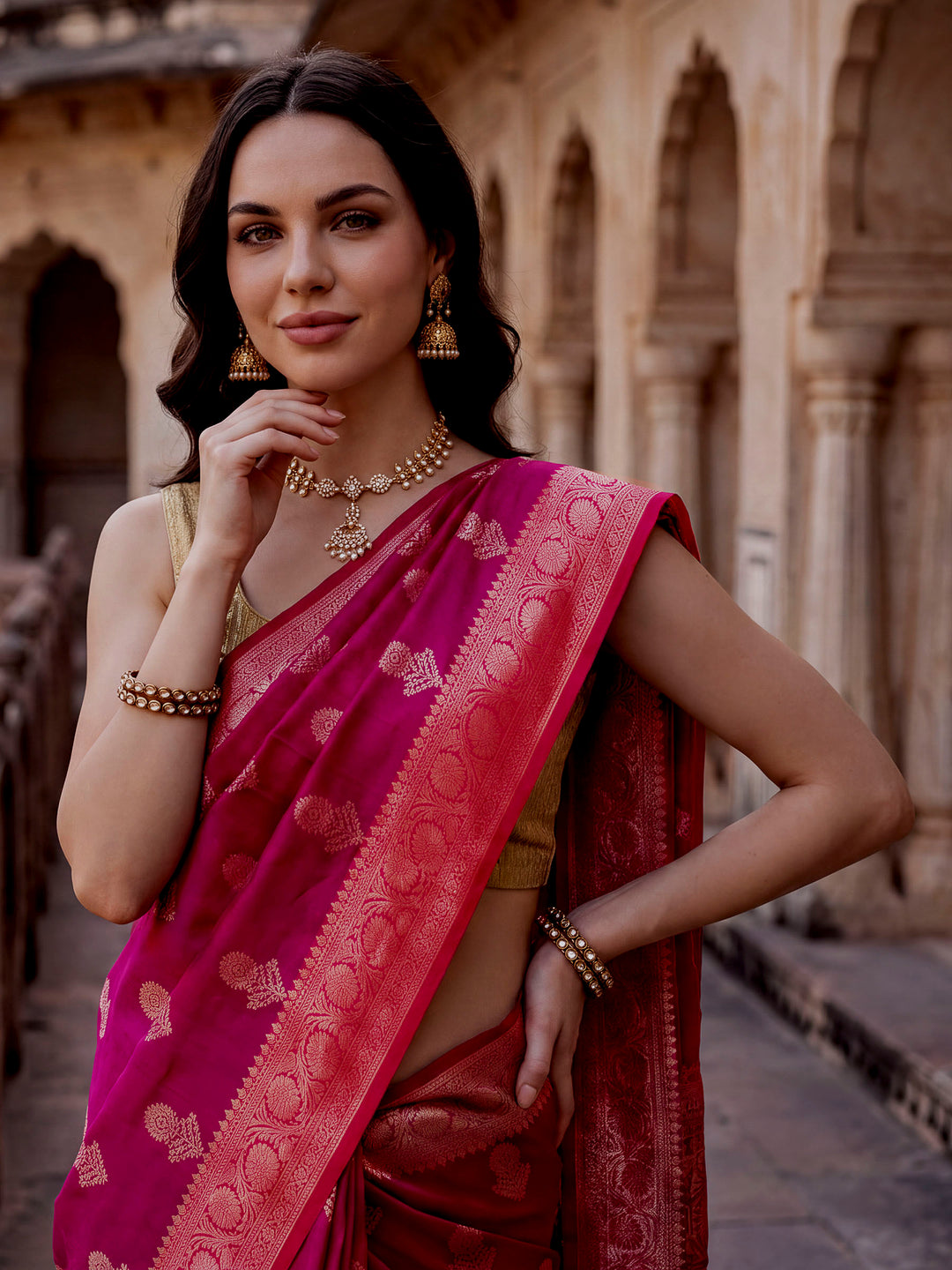Rani Woven Design Art Katan Saree