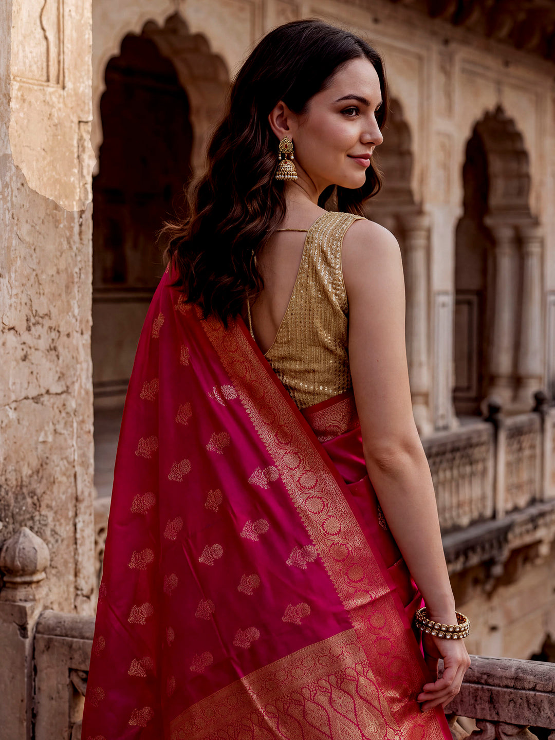 Rani Woven Design Art Katan Saree