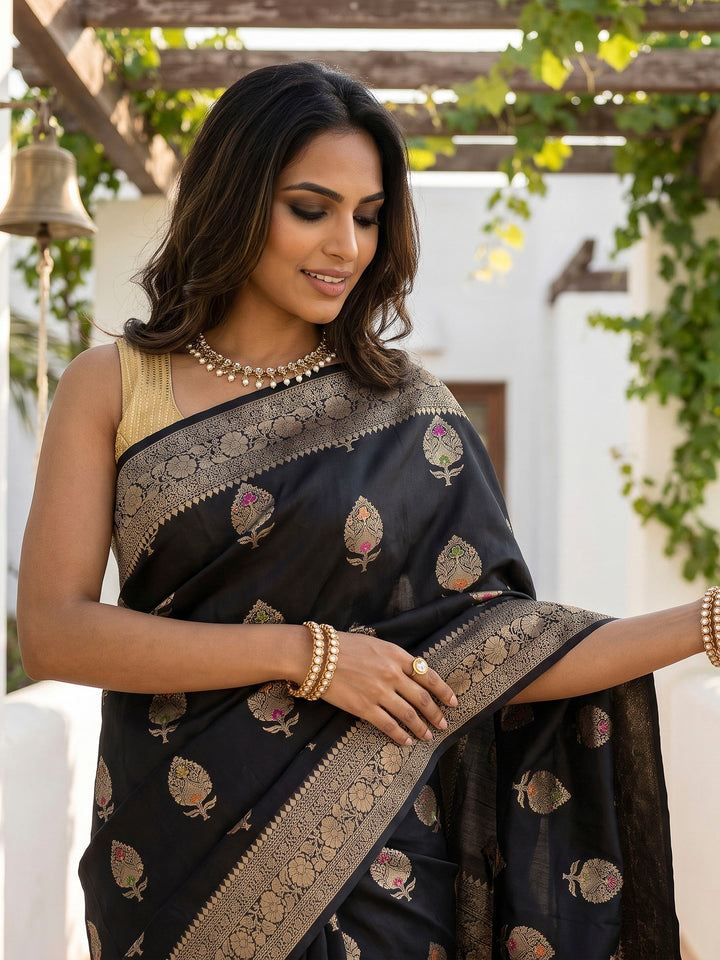Black Banarasi Woven Saree
