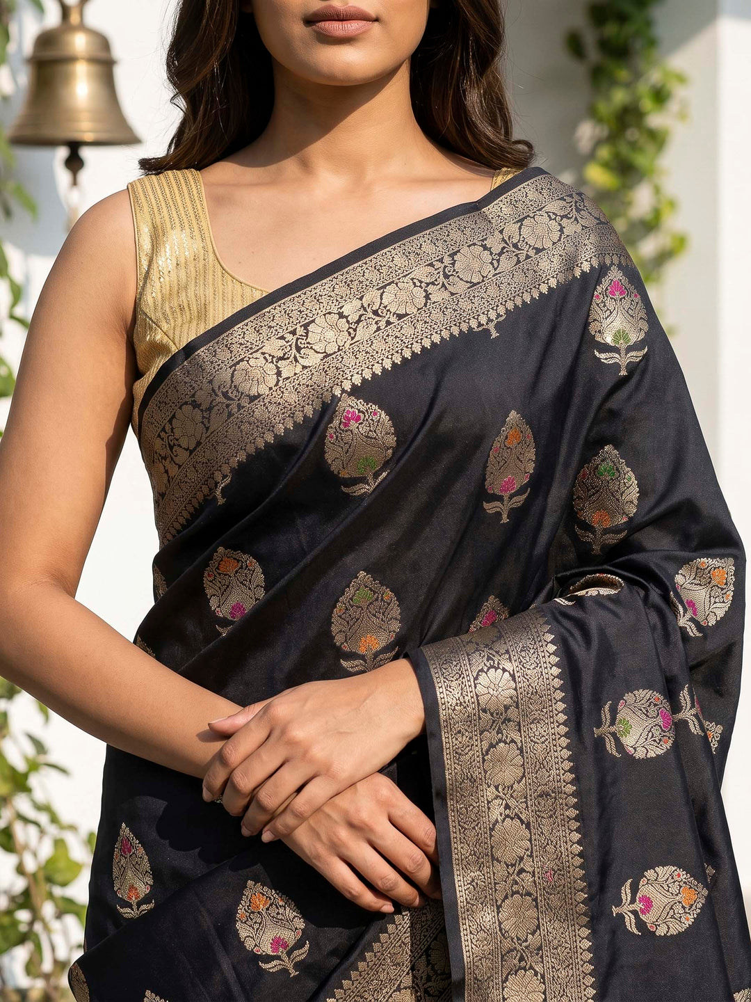 Black Banarasi Woven Saree