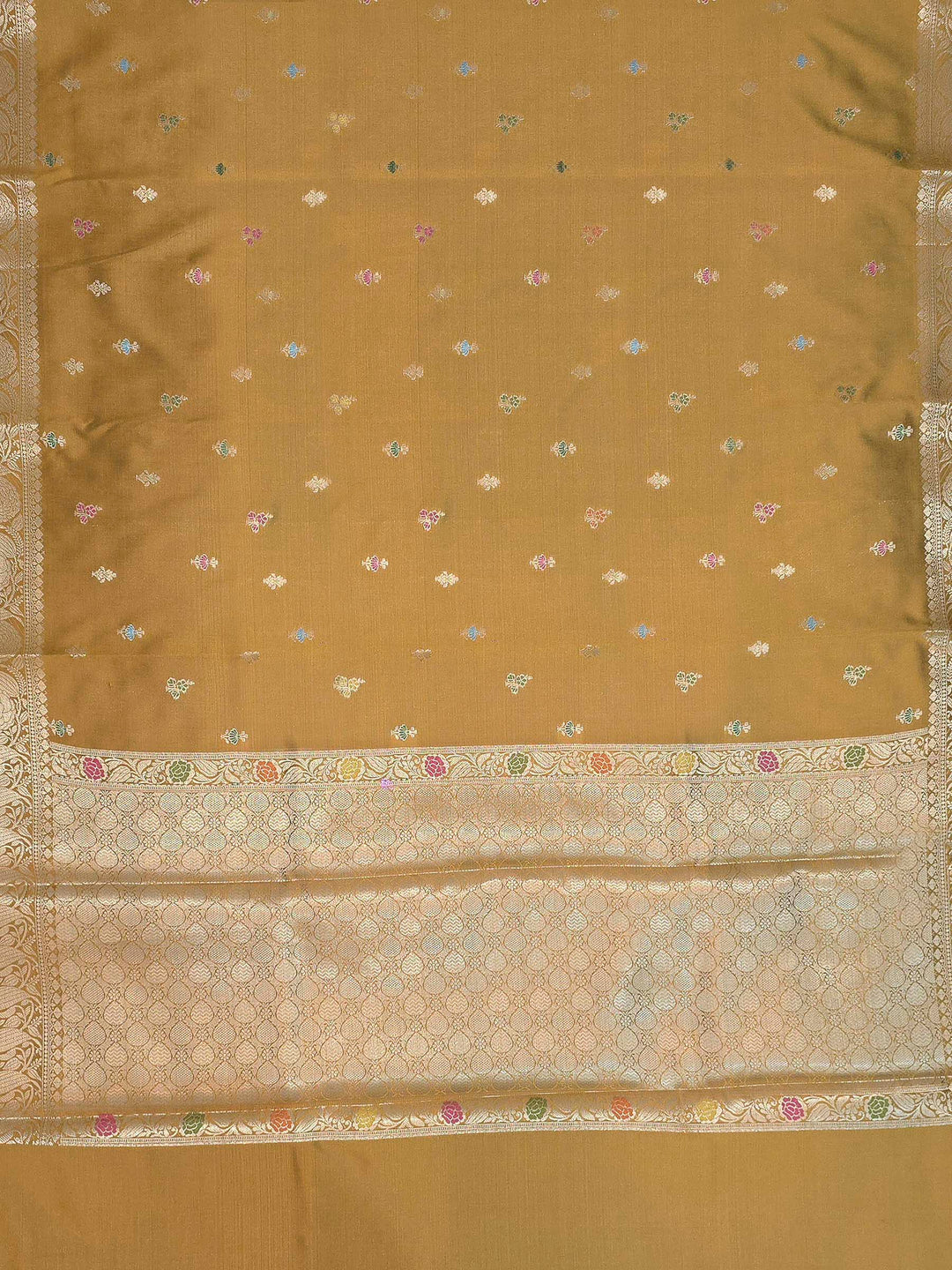 Mustard Banarasi Woven Saree