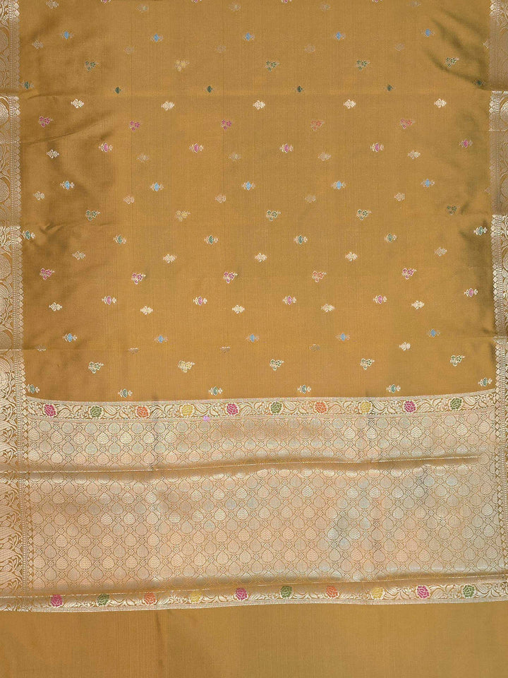 Mustard Banarasi Woven Saree